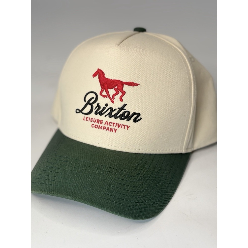 Brixton Snapback Hat "Leisure Activity Company" Horse Equestrian Green White Cap